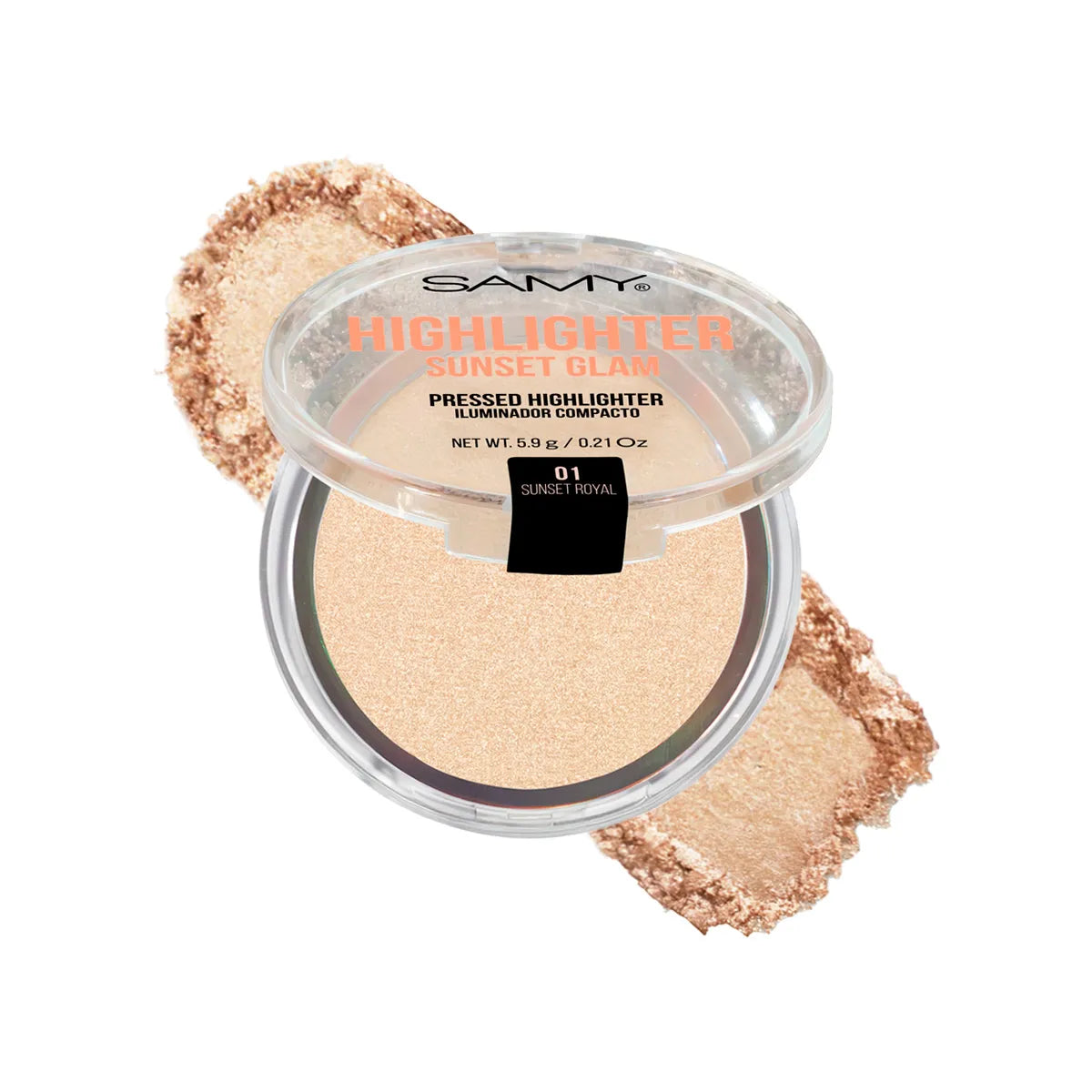 POLVO COMPACTO ILUMINADOR SUNSET GLAM 5.9G SAMY