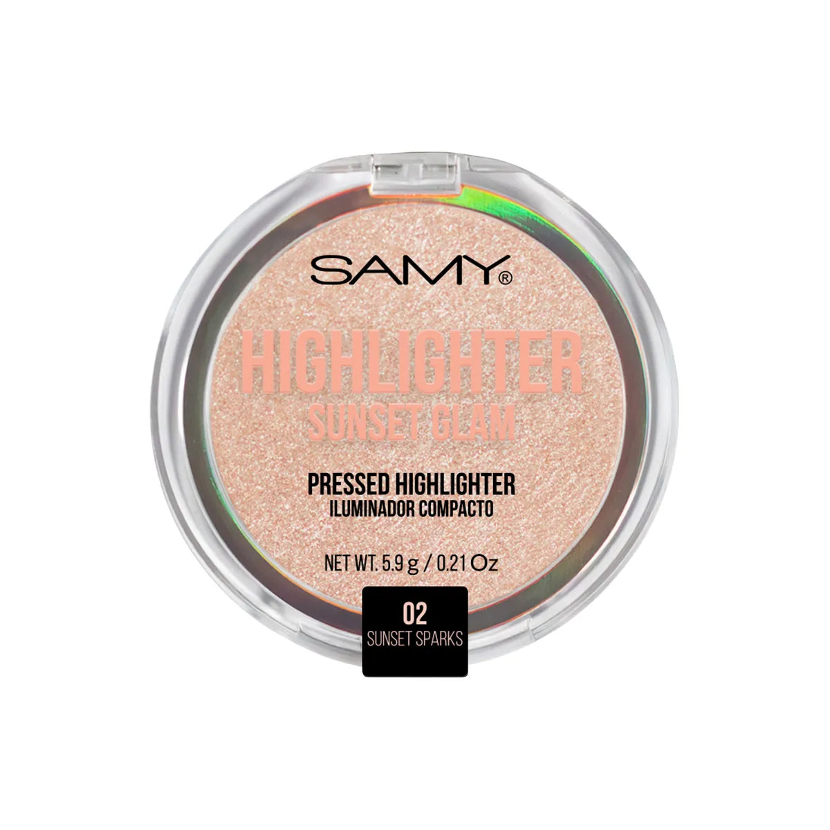 POLVO COMPACTO ILUMINADOR SUNSET GLAM 5.9G SAMY