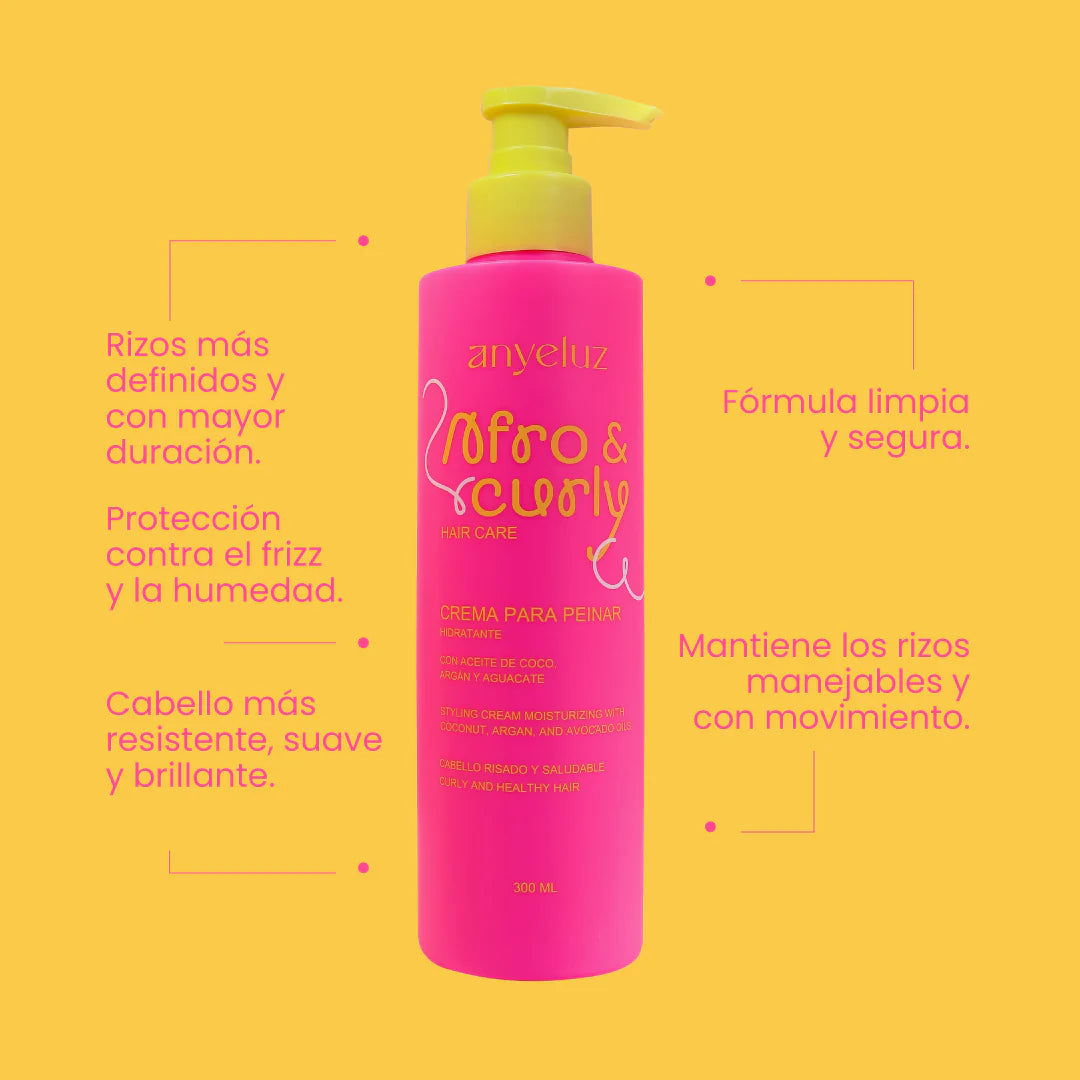 CREMA PARA PEINAR HIDRATANTE AFRO & CURLY 300ML ANYELUZ