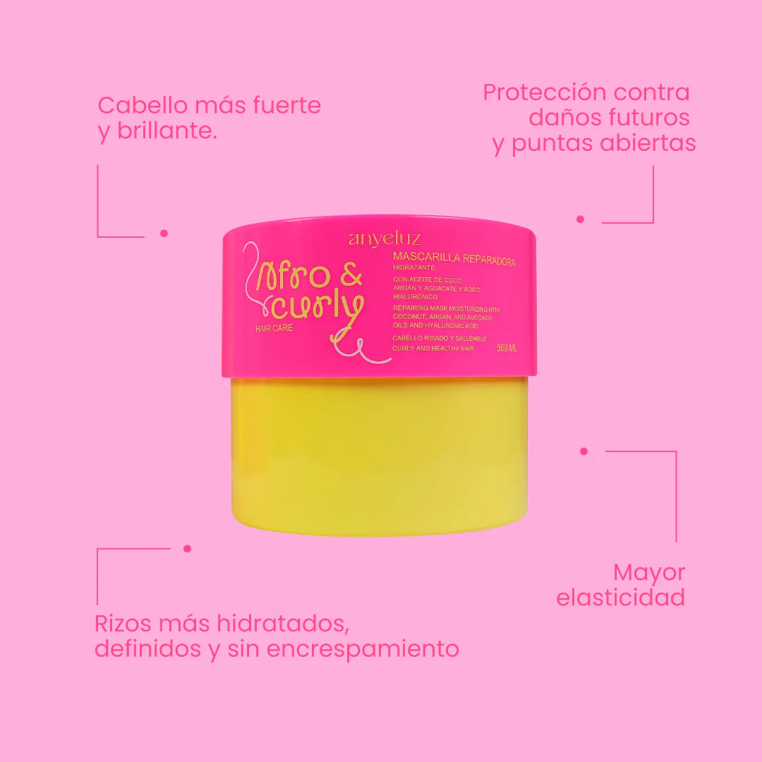 MASCARILLA REPARADORA HIDRATANTE AFRO & CURLY 500ML ANYELUZ