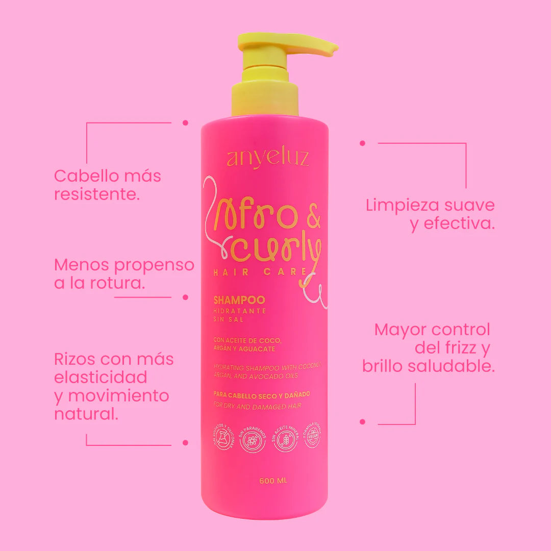 SHAMPOO HIDRATANTE AFRO & CURLY 600ML ANYELUZ