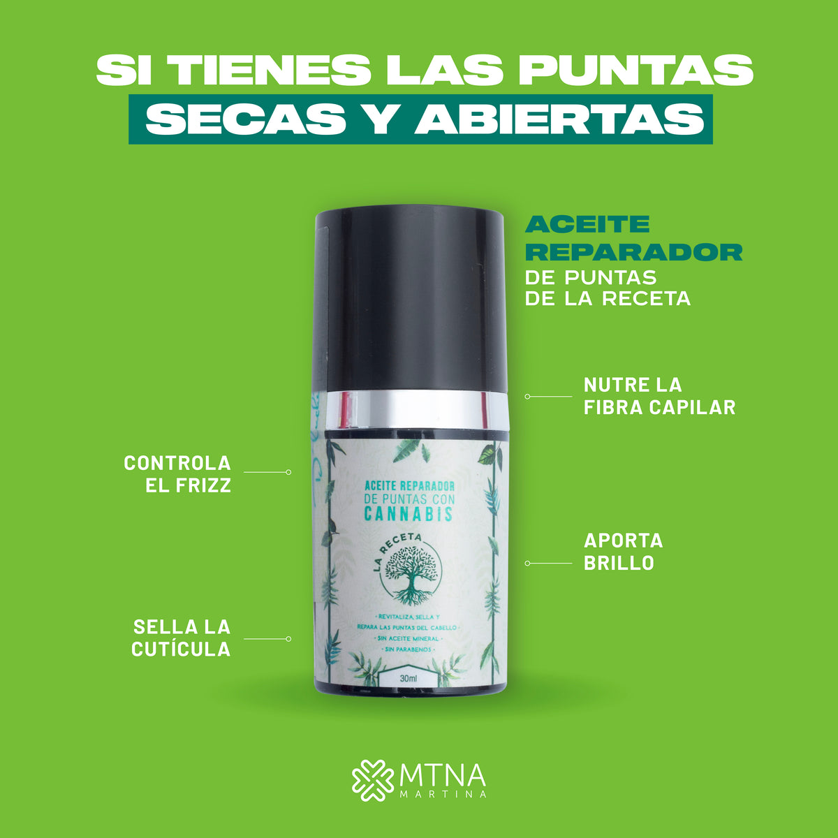 ACEITE REPARADOR DE PUNTAS 30ML LA RECETA