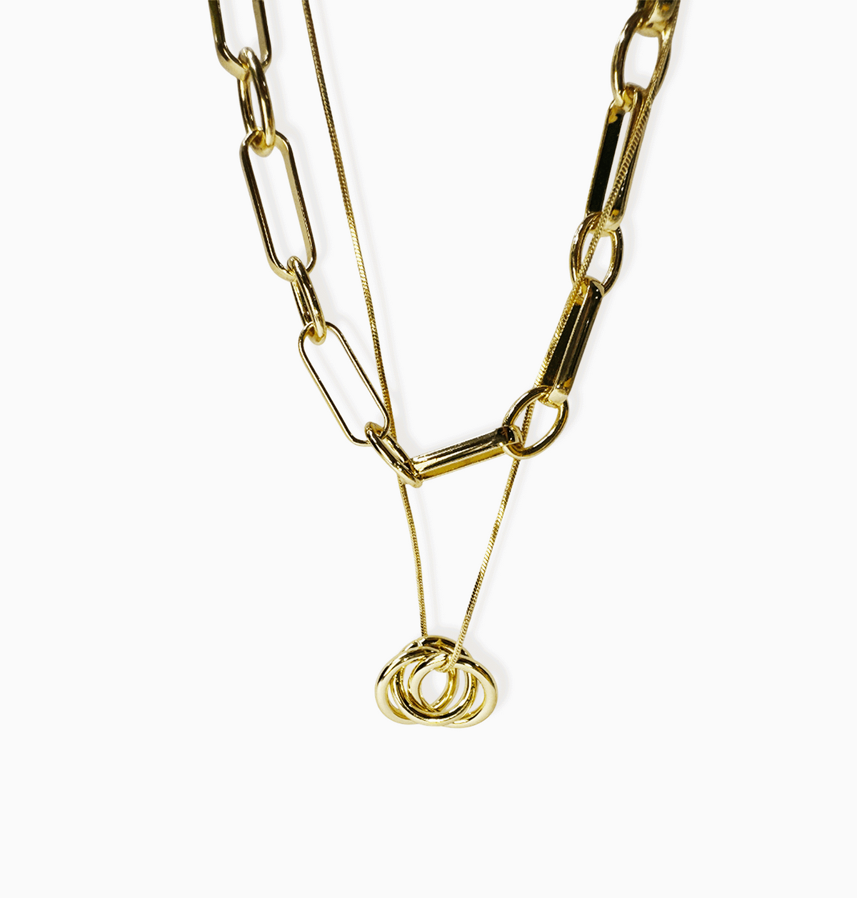 COLLAR DOBLE+ARETE 40CM RODIO MARTINA