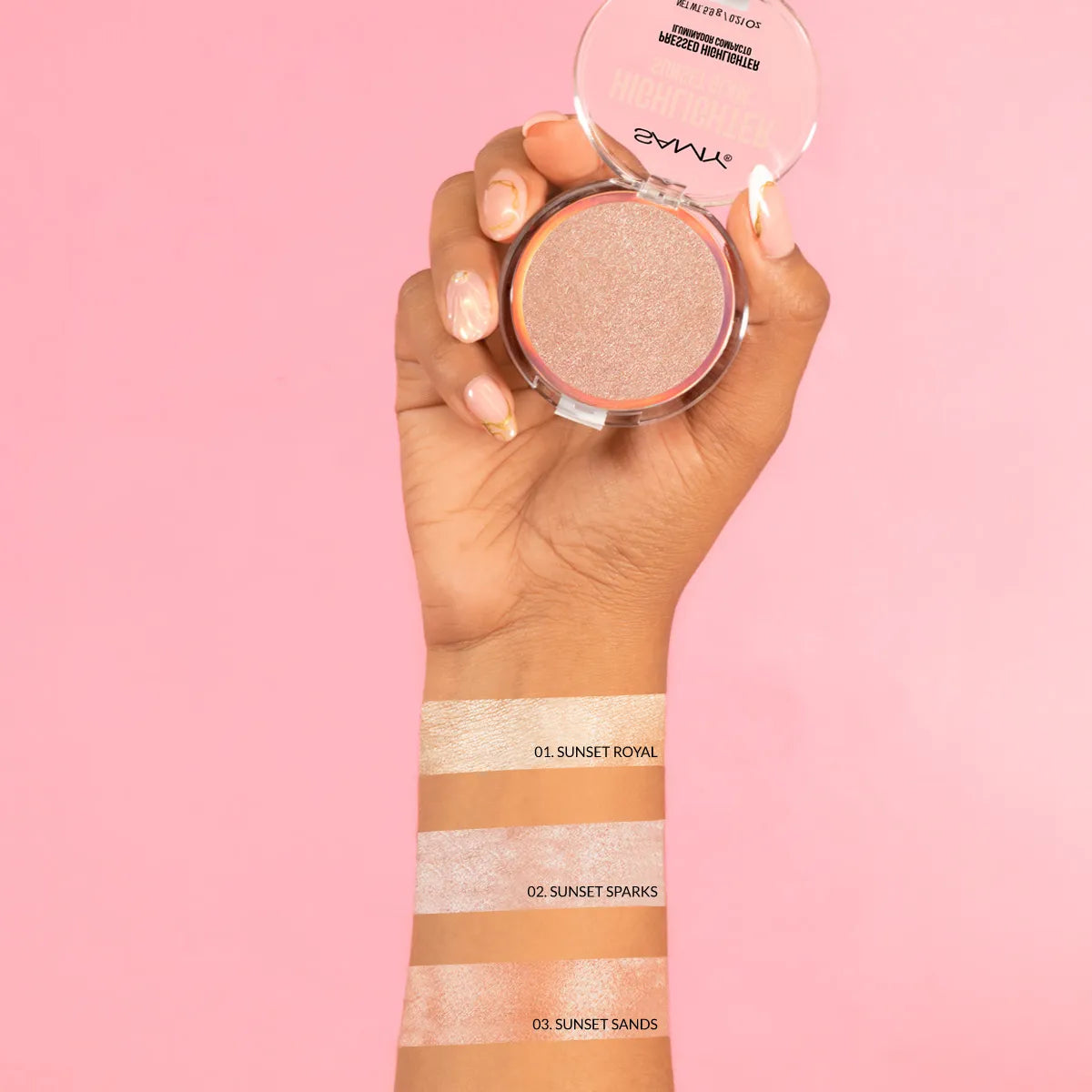 POLVO COMPACTO ILUMINADOR SUNSET GLAM 5.9G SAMY