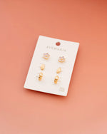 SET X3 ARETES HOJA Y FLOR AVEMARÍA