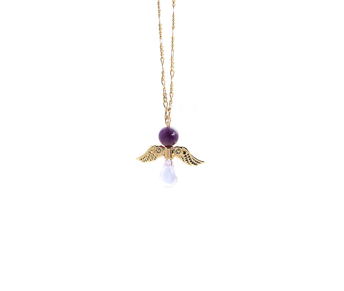 COLLAR ANGEL ZADQUIEL BRONCE/BAÑO DE ORO 45CM ESPIFES