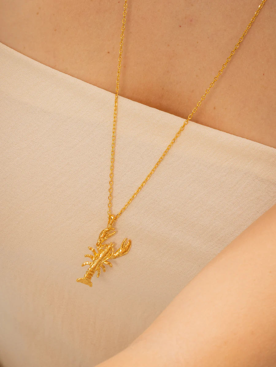 COLLAR LANGOSTA+ARETES BAÑO DE ORO AVEMARÍA