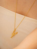 COLLAR LANGOSTA+ARETES BAÑO DE ORO AVEMARÍA