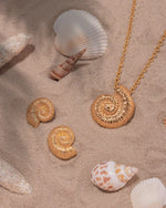 COLLAR CARACOL+ARETES BAÑO DE ORO AVEMARÍA