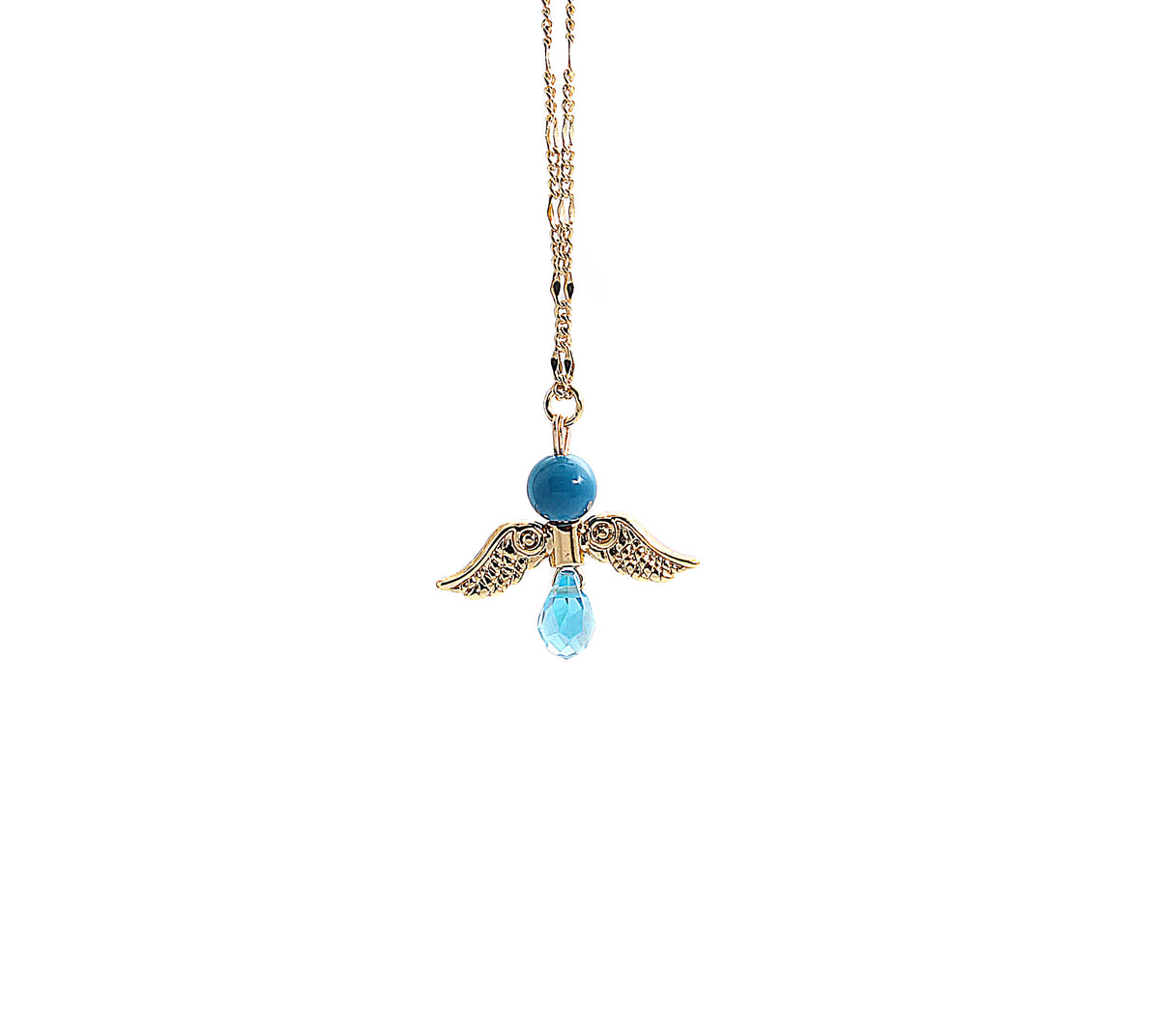 COLLAR ANGEL MIGUEL BRONCE/BAÑO DE ORO 45CM ESPIFES