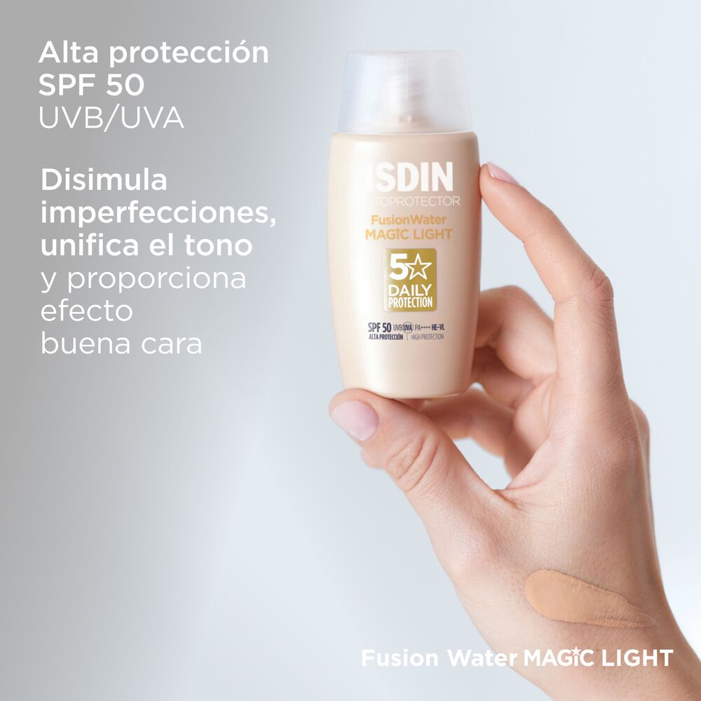 FOTOPROTECTOR FUSION WATER MAGIC GLOW SPF 50 LIGHT 50ML ISDIN