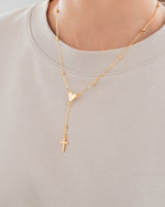 CADENA ROSARIO + ARETES AVEMARIA