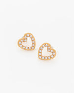 ARETES CORAZÓN PERLA BAÑO DE ORO AVEMARÍA