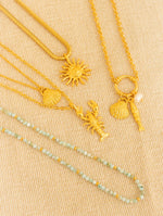 COLLAR PERLA CONCHA+ARETES BAÑO DE ORO AVEMARÍA