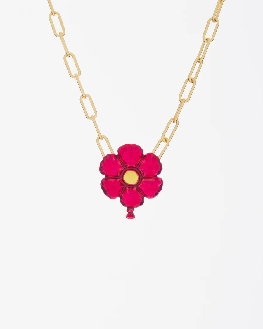 COLLAR FLOR GLOBO FUCSIA+ARETE AVEMARÍA