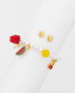 SET PULSERA BROCHE FRUTAS + ARETES
