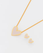 SET CADENA + ARETES CORAZÓN AVEMARIA