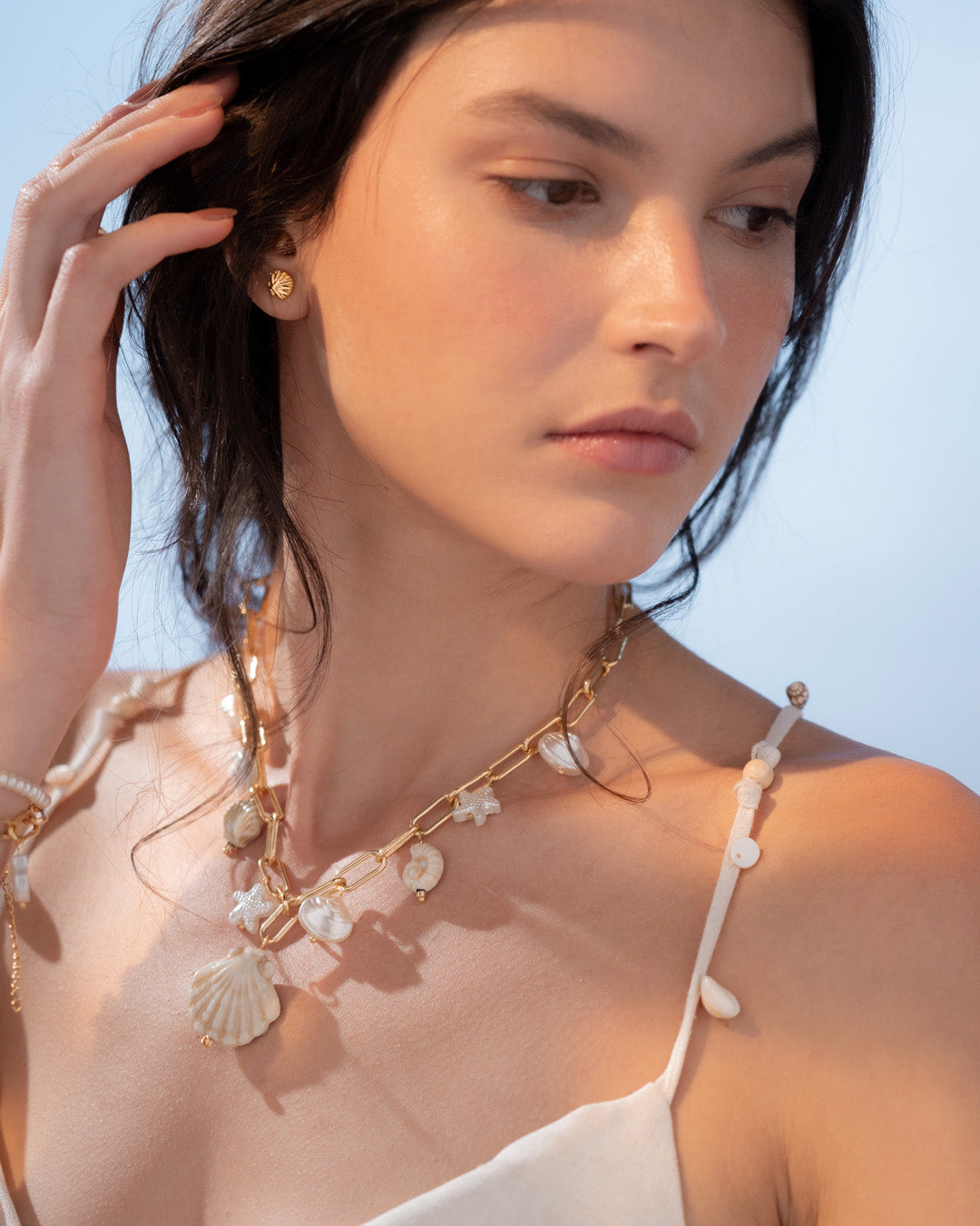 COLLAR MULTICHARMS CARACOLES + ARETES AVEMARÍA