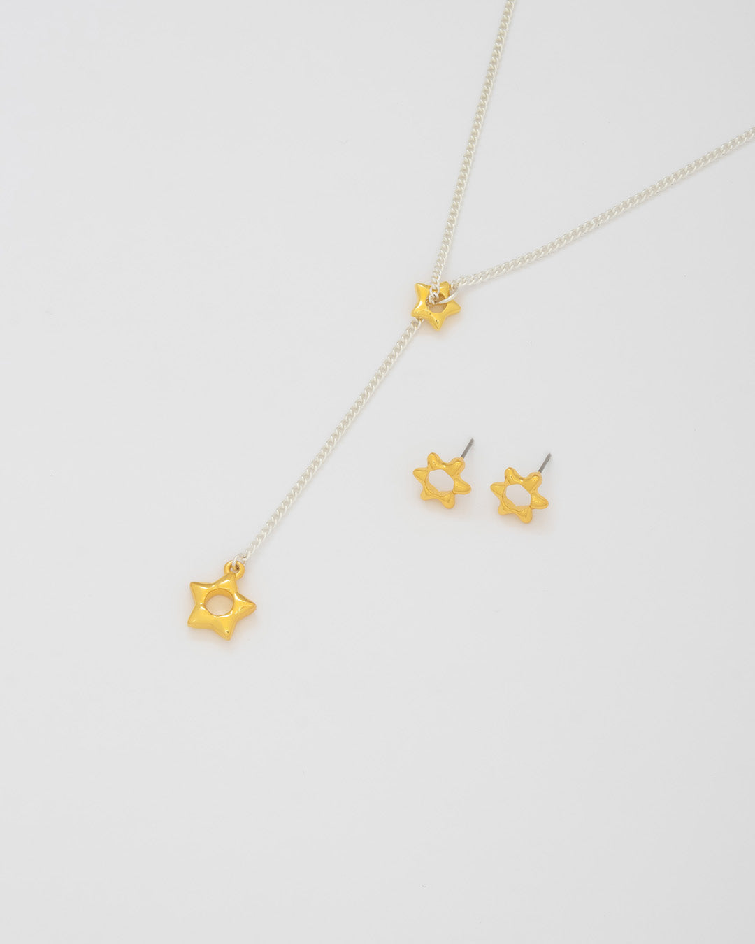 SET ARETES + COLLAR CORBATÍN ESTRELLA SILUETA AVEMARIA