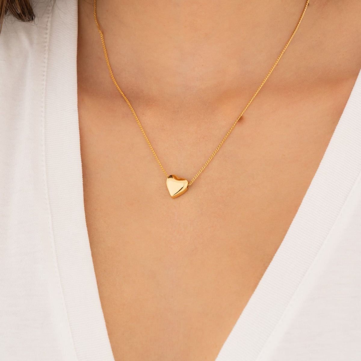 SET COLLAR + ARETE CORAZON LISO AVEMARIA