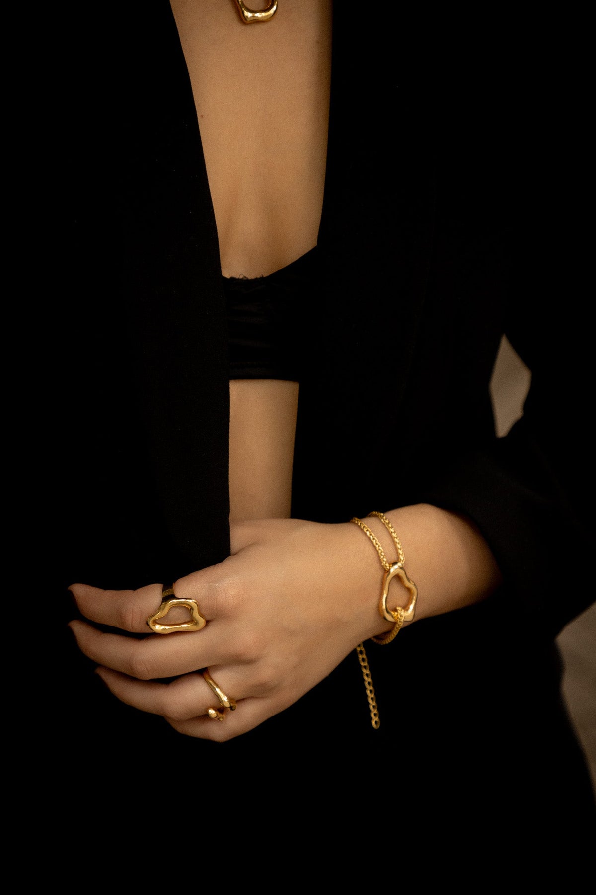 SET X 2 ANILLOS SILUETA AMORFA AVEMARIA