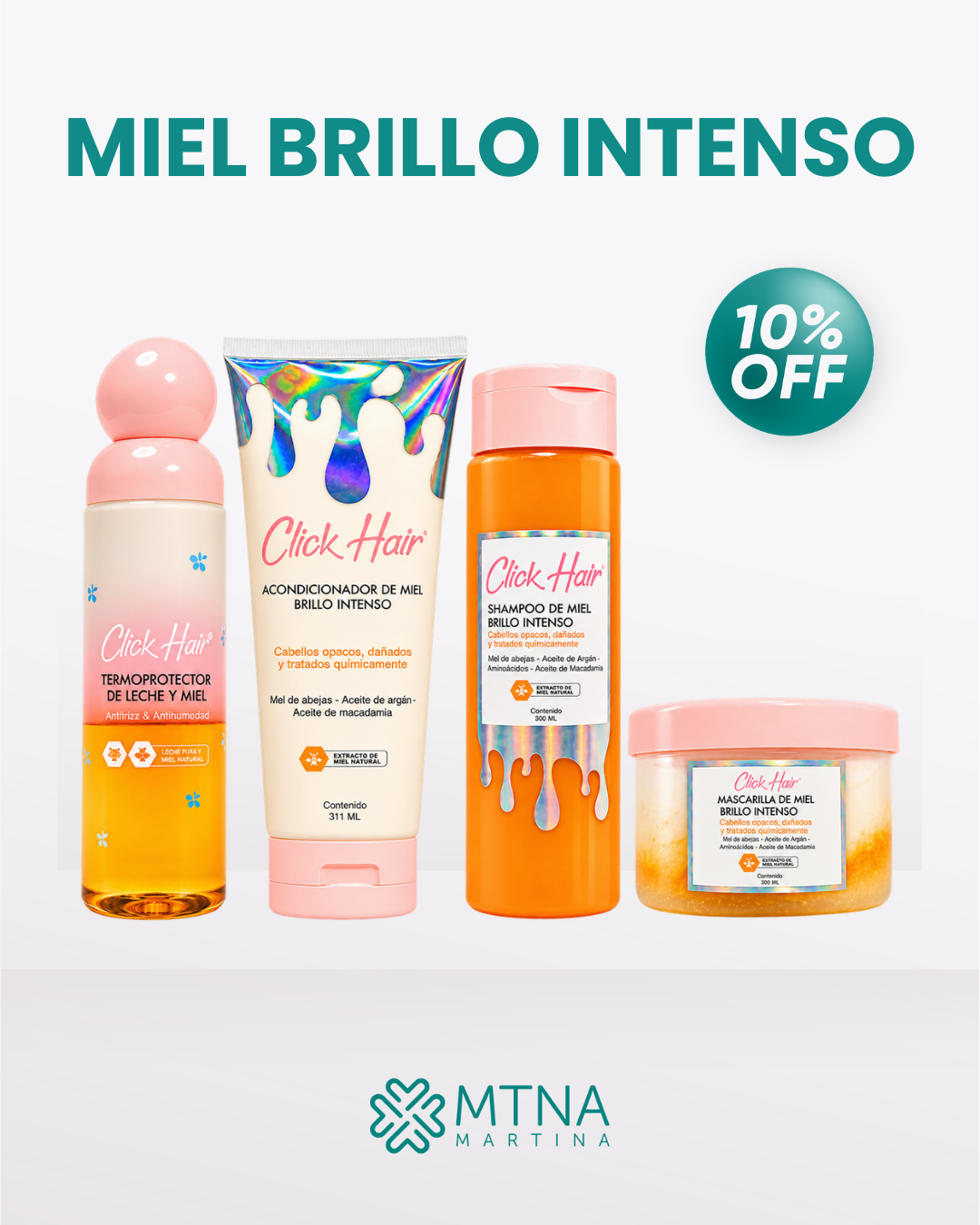 KIT CAPILARMIEL BRILLO INTENSO X4 CLICK HAIR