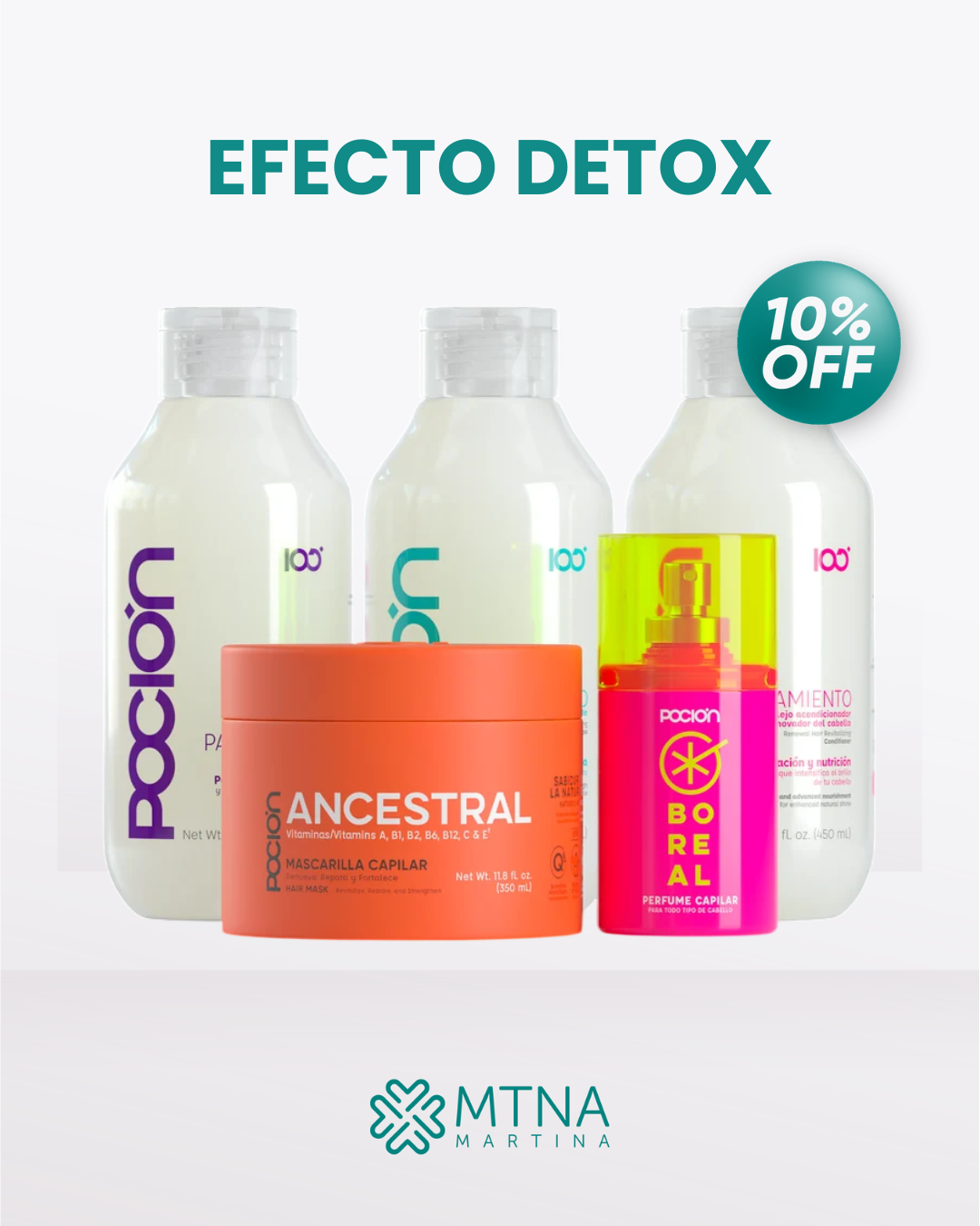 KIT CAPILAR EFECTO DETOX REPARACIÓN Y NUTRICIÓN X5 POCIÓN