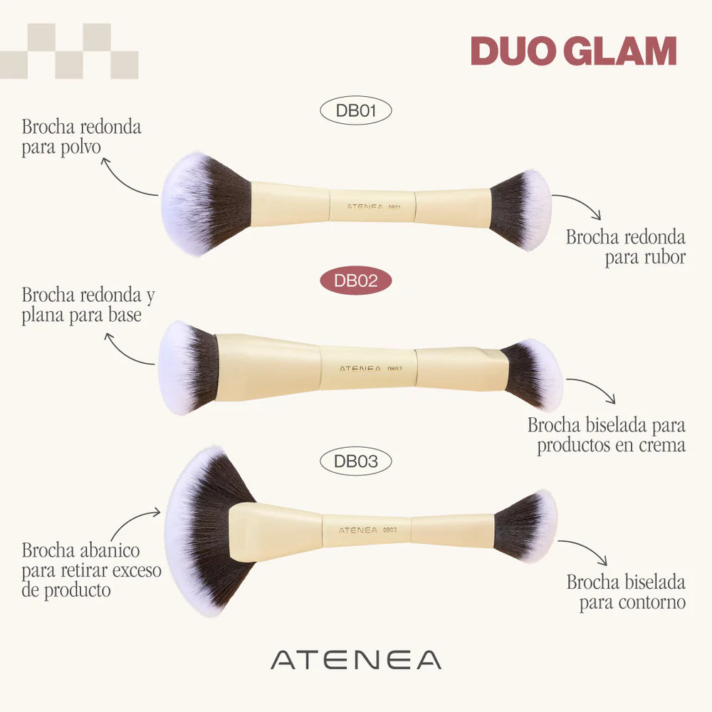 DUO GLAM BROCHA PARA BASE Y CREMA DB02 ATENEA