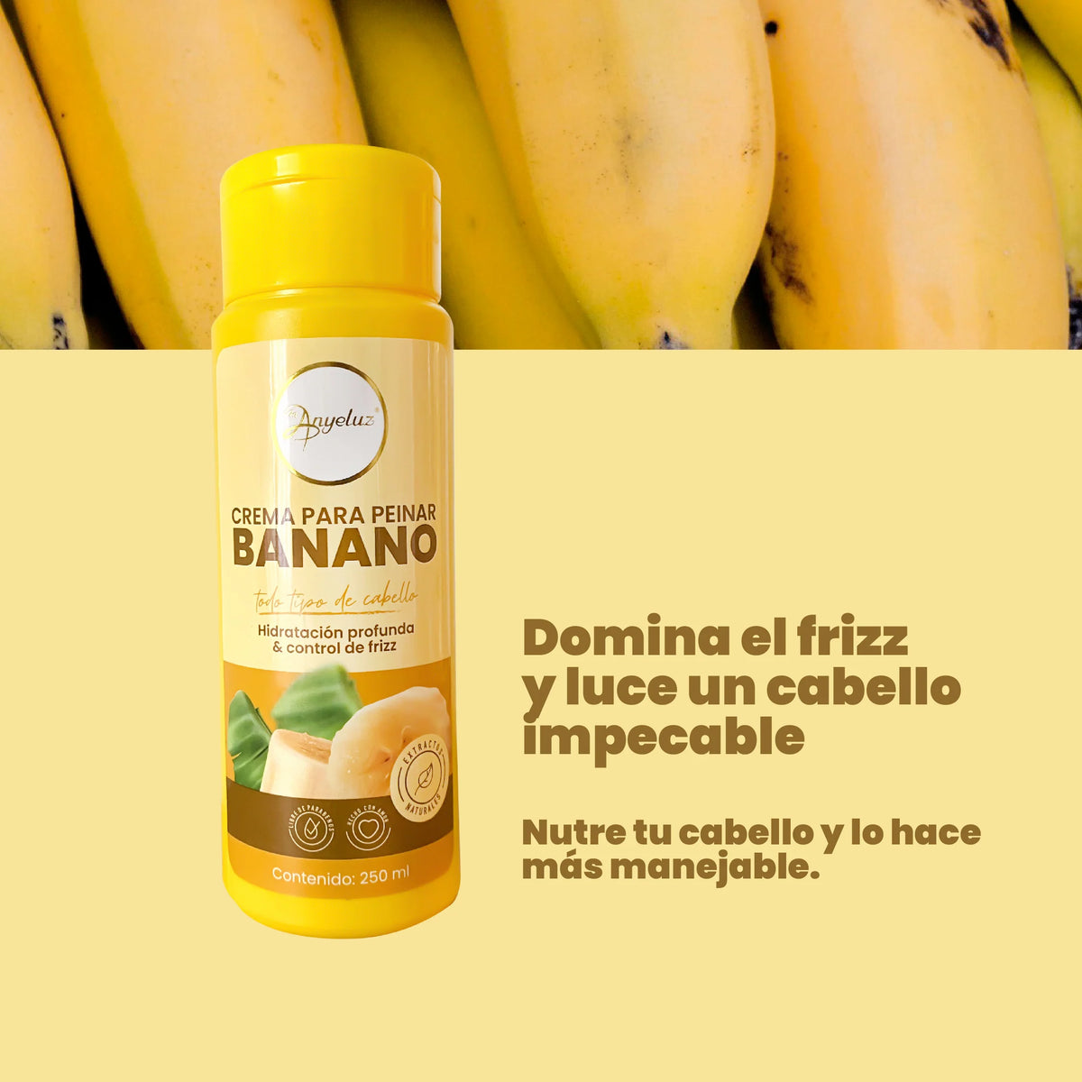 CREMA PARA PEINAR CON BANANO 250ML ANYELUZ