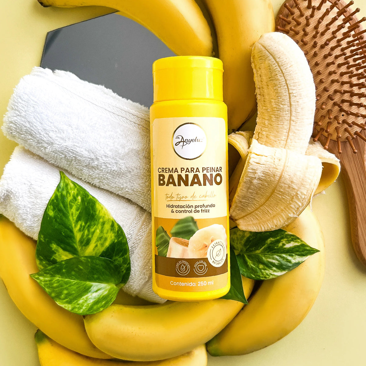 CREMA PARA PEINAR CON BANANO 250ML ANYELUZ