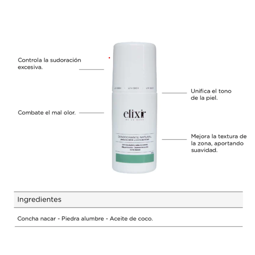 DESODORANTE NATURAL UNISEX 60ML ELIXIR