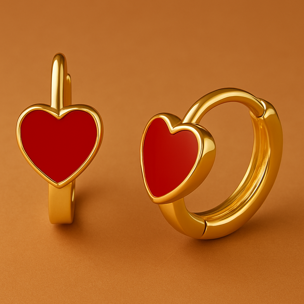 CANDONGA CORAZÓN ESMALTADO 1CM RODIO MARTINA