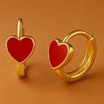 CANDONGA CORAZÓN ESMALTADO 1CM RODIO MARTINA