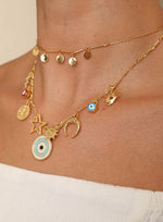 COLLAR AMULETOS BAÑO DE ORO WISH