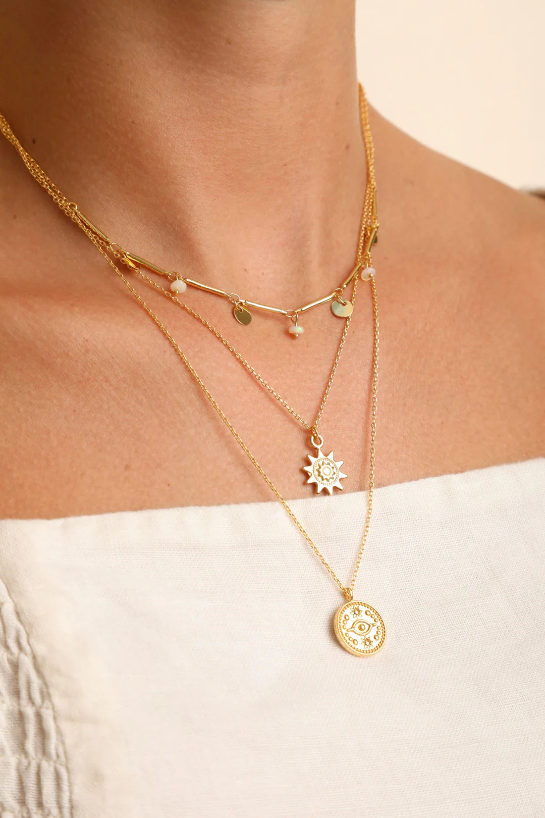 COLLAR SOL BAÑO DE ORO WISH