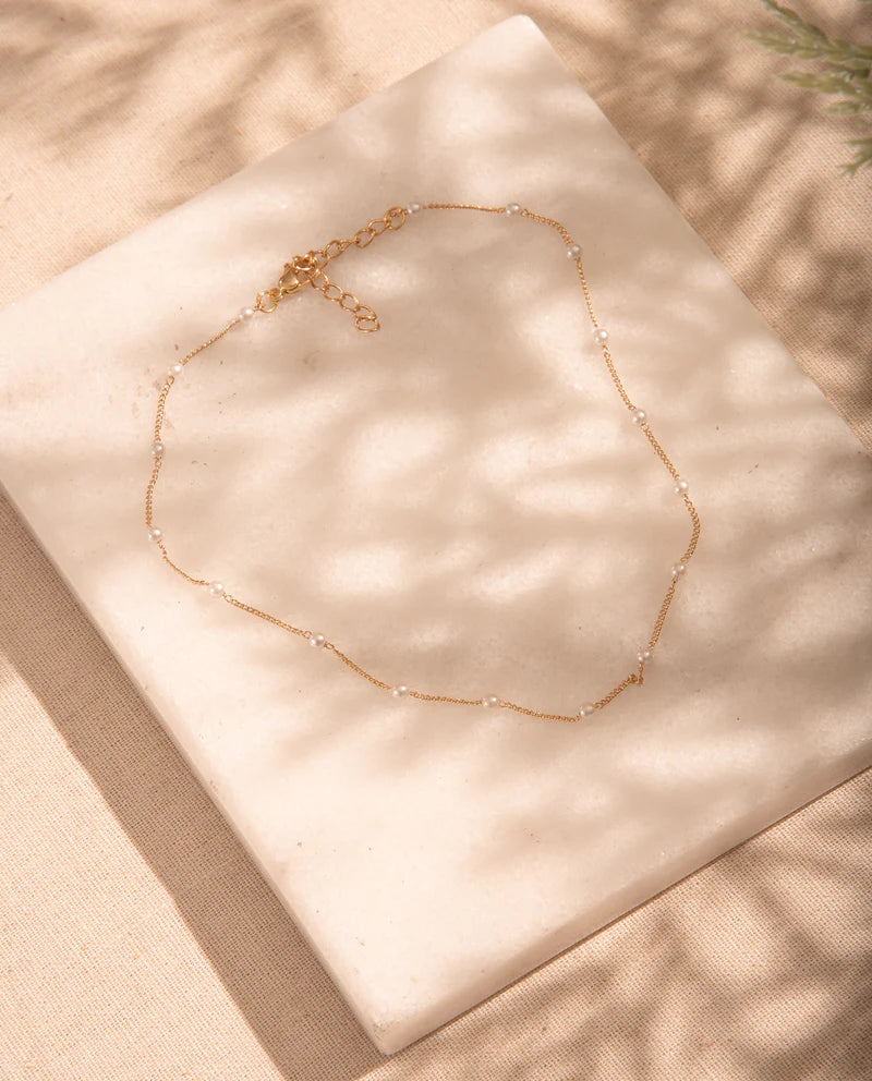 CHOKER PERLAS+ARETES BAÑO DE ORO AVEMARÍA