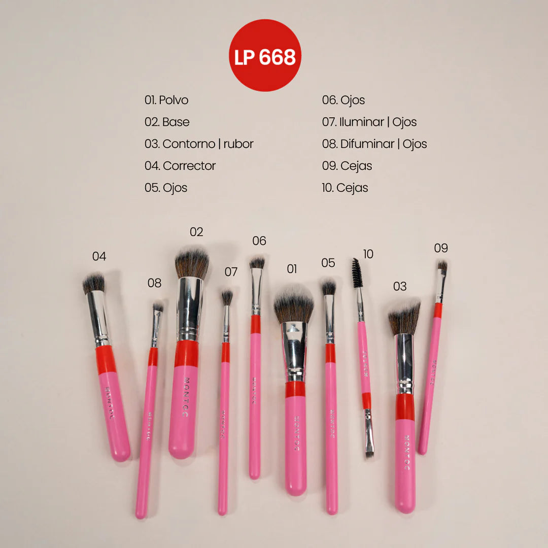 KIT DE BROCHAS FLUFFY X10 MONTOC
