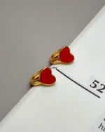 CANDONGA CORAZÓN ESMALTADO 1CM RODIO MARTINA