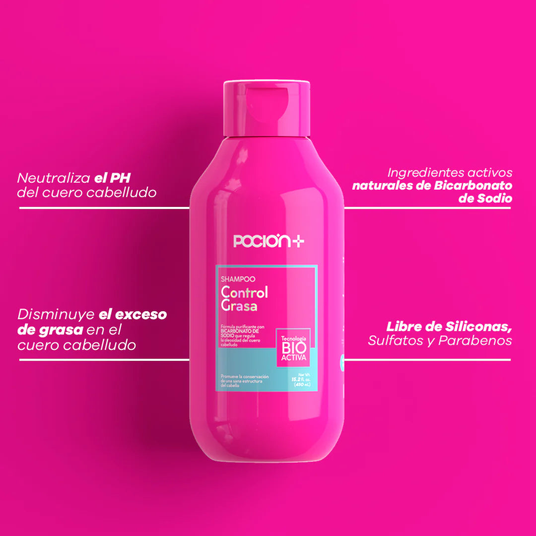 SHAMPOO CONTROL GRASA 450ML POCIÓN