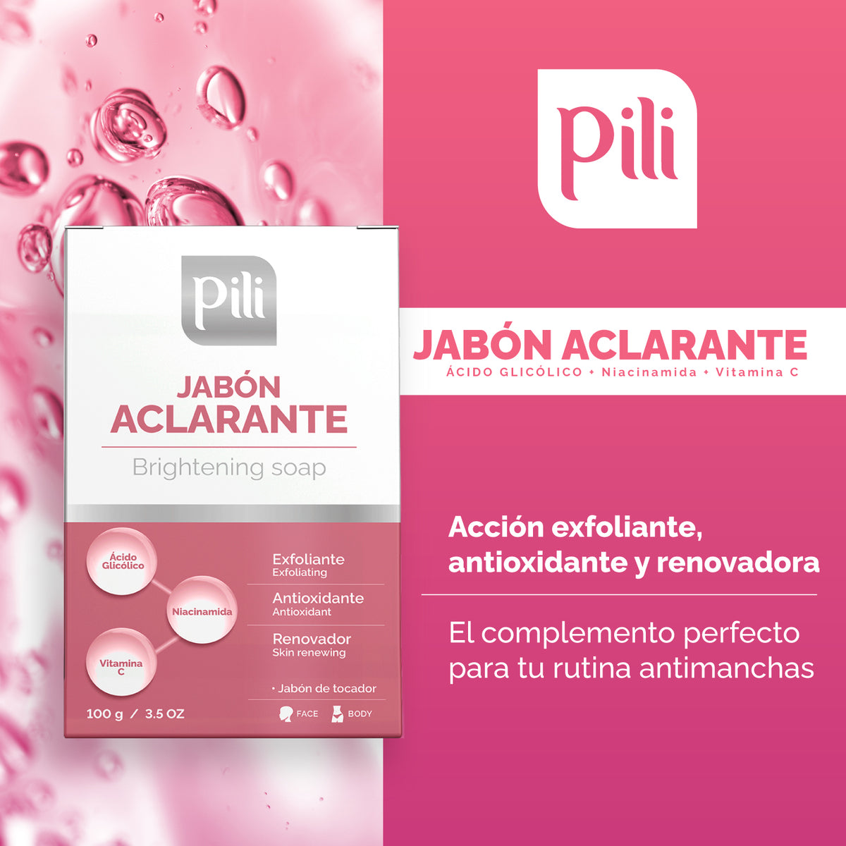 JABÓN ACLARANTE 100G PILI