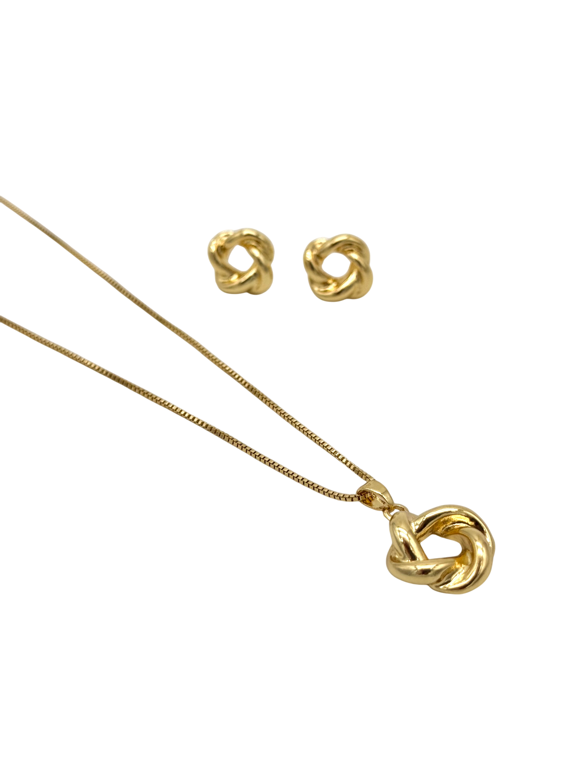 SET NUDO COLLAR + ARETES RODIO MARTINA