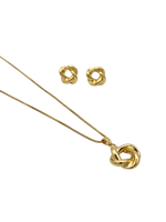 SET NUDO COLLAR + ARETES RODIO MARTINA