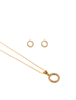 COLLAR + ARETE ARO ZIRCON RODIO MARTINA