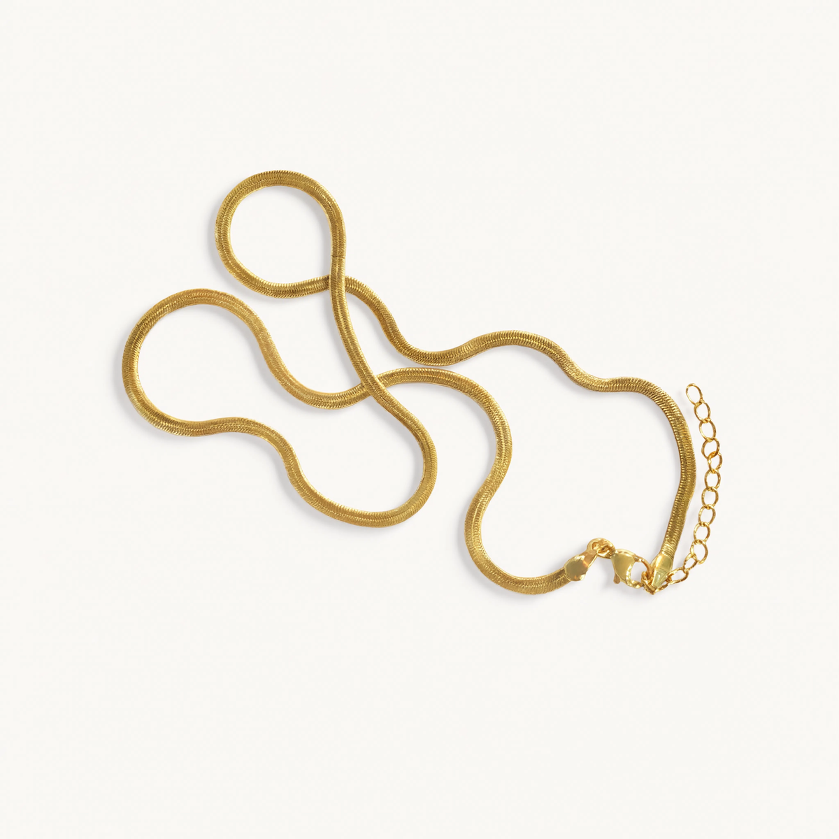 CADENA SNAKE ESCULPIDO 43CM RODIO MARTINA