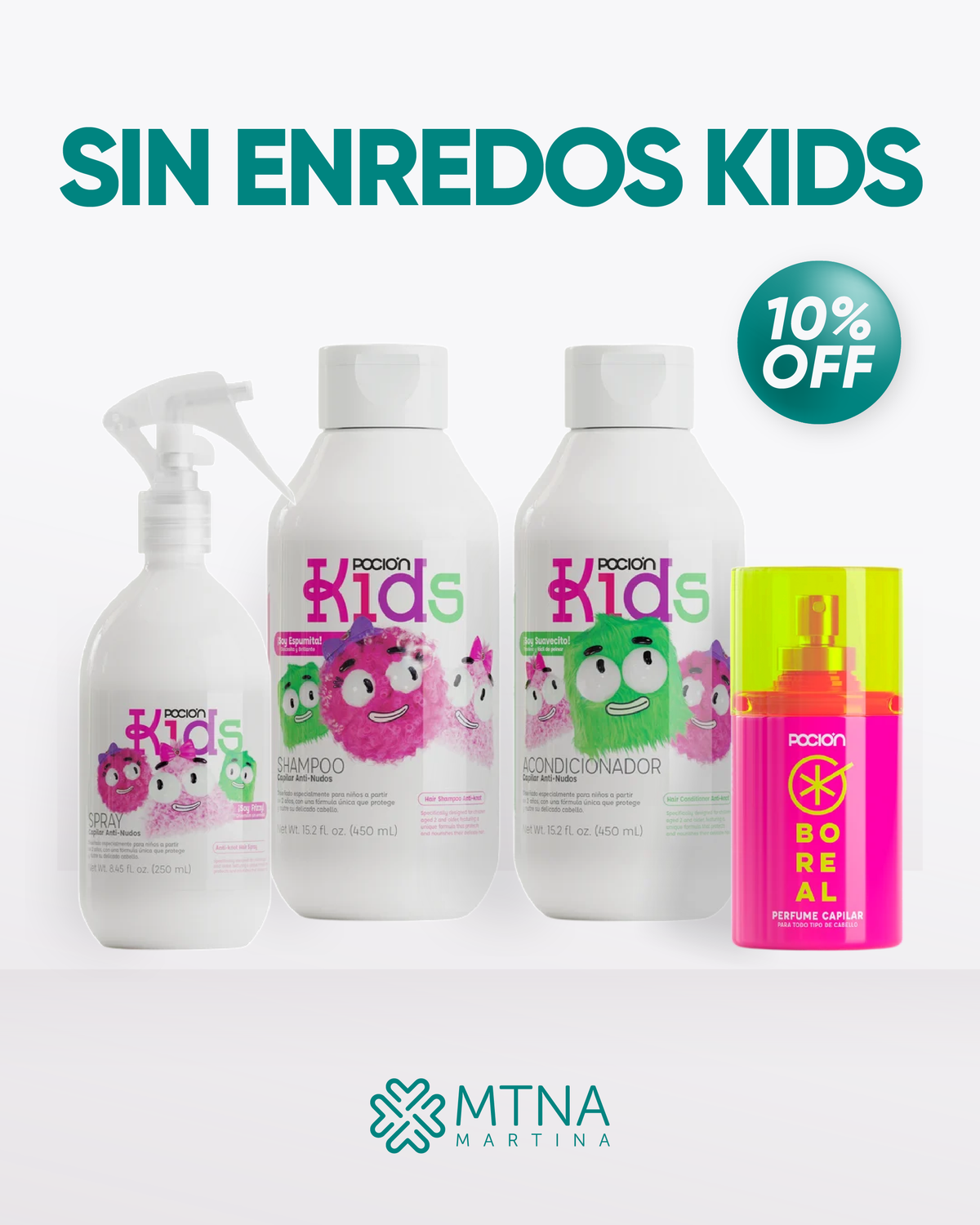 KIT CAPILAR SIN ENREDOS KIDS X4 POCIÓN