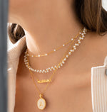 CHOKER TEJIDO PERLITAS BAÑO DE ORO AVEMARÍA