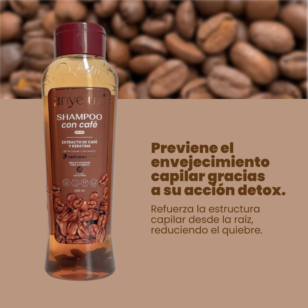 SHAMPOO CON CAFÉ 500ML ANYELUZ