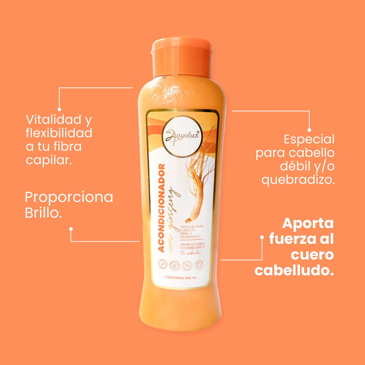 ACONDICIONADOR CON GINSENG 500ML ANYELUZ