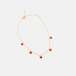 CADENA MULTICORAZONES+ARETES BAÑO ORO/PLATA AVEMARÍA