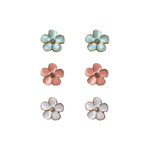 SET X3 ARETES DE FLOR RODIO MARTINA